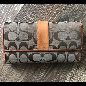 Coach Trifold Checkbook Wallet Clutch